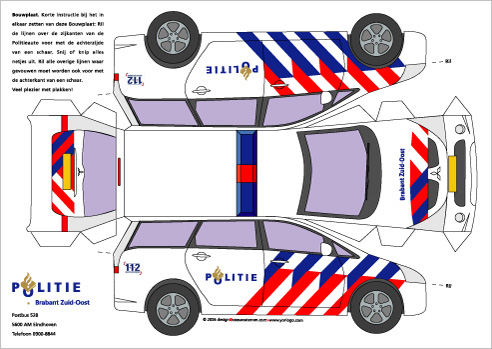 bouwplaat poltieauto grandis Bastelbogen Papiermodelle